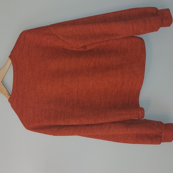 Burnt Orange Sweater Balloon Sleeves Medium - Picture 6 of 6